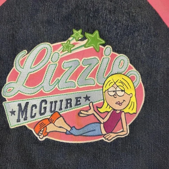 Vintage Disney Store Jacket Girls 10-12 Blue Pink Lizzie McGuire Varsity 2000s - Picture 13 of 14